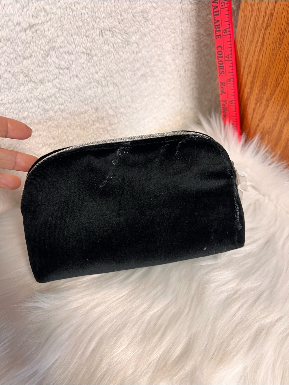 Dior Black Velvet Embroidered Logo Pouch - Picture 3 of 6